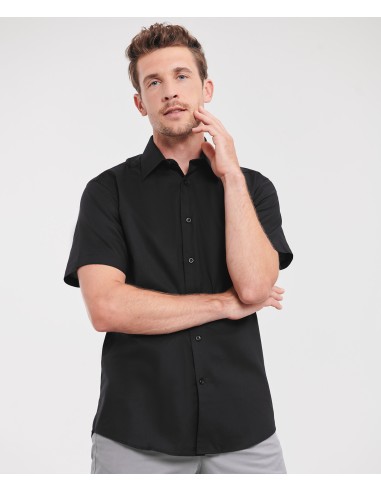 R-R-923M-0-Mens Short Sleeve Easy Care Tailored Oxford Shirt